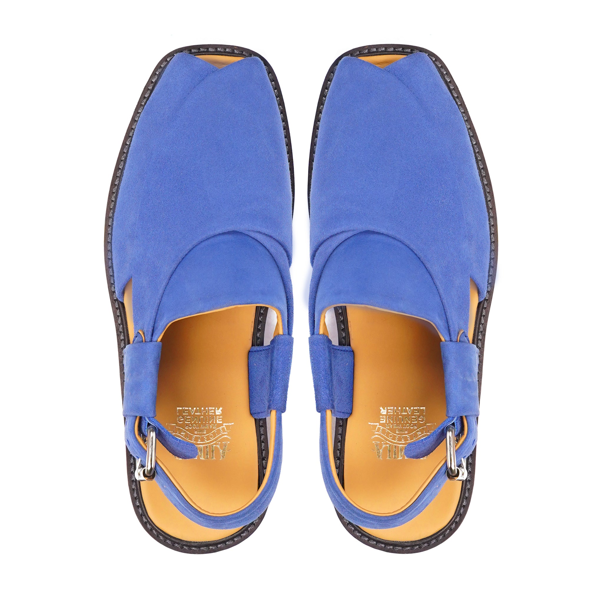 Megumi - Men's Light Blue Kid Suede Sandal