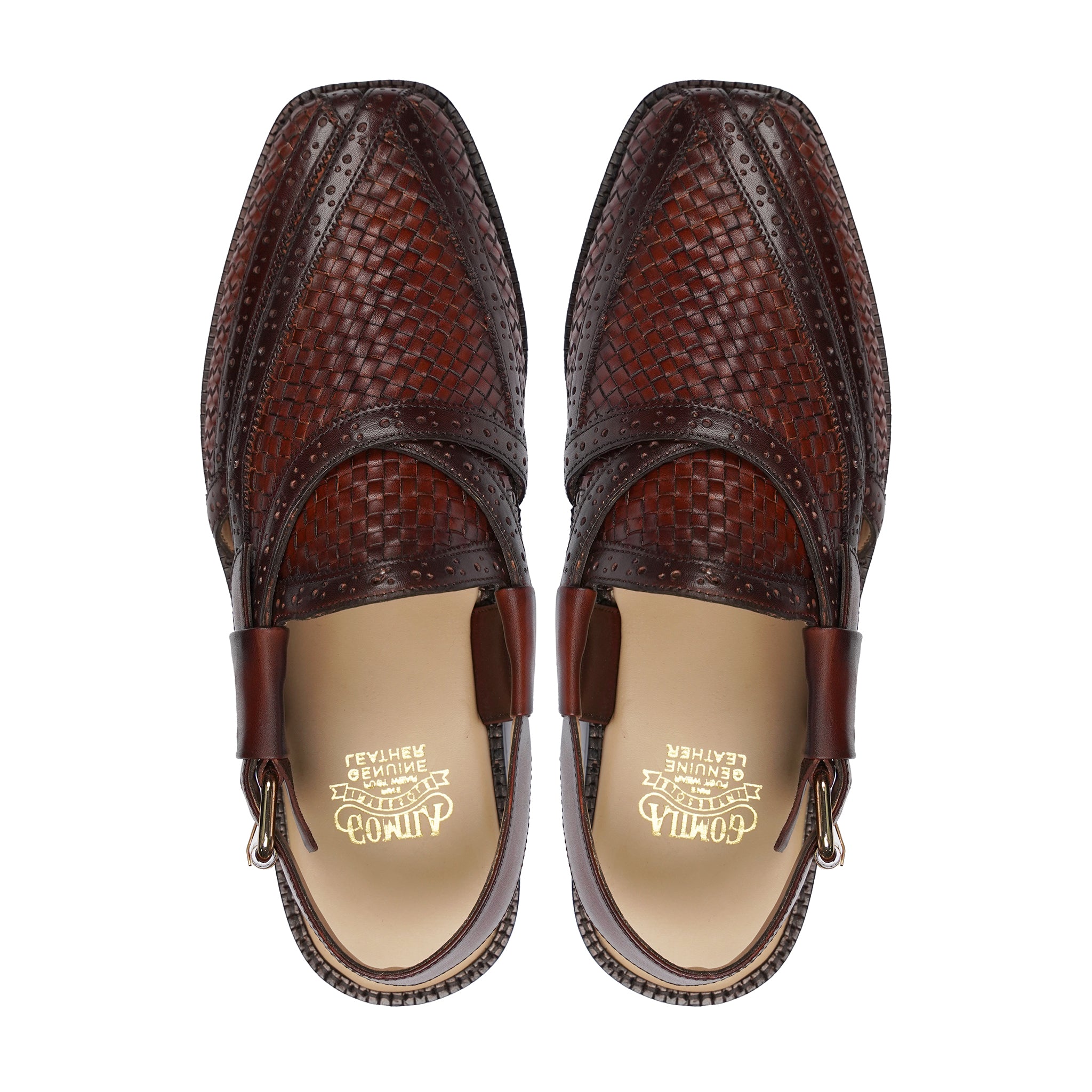 WOVEN NOUROZE CHAPPAL DARK BROWN - Gomila Intersole