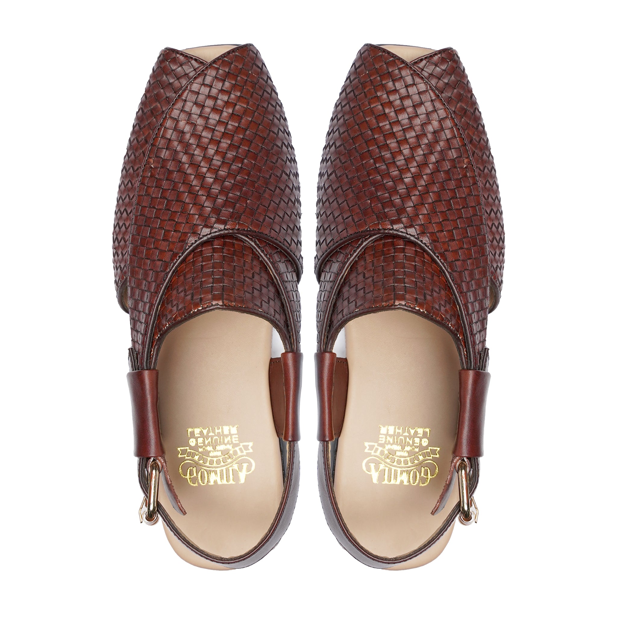 WOVEN PESHAWARI CHAPPAL BROWN - Gomila Intersole