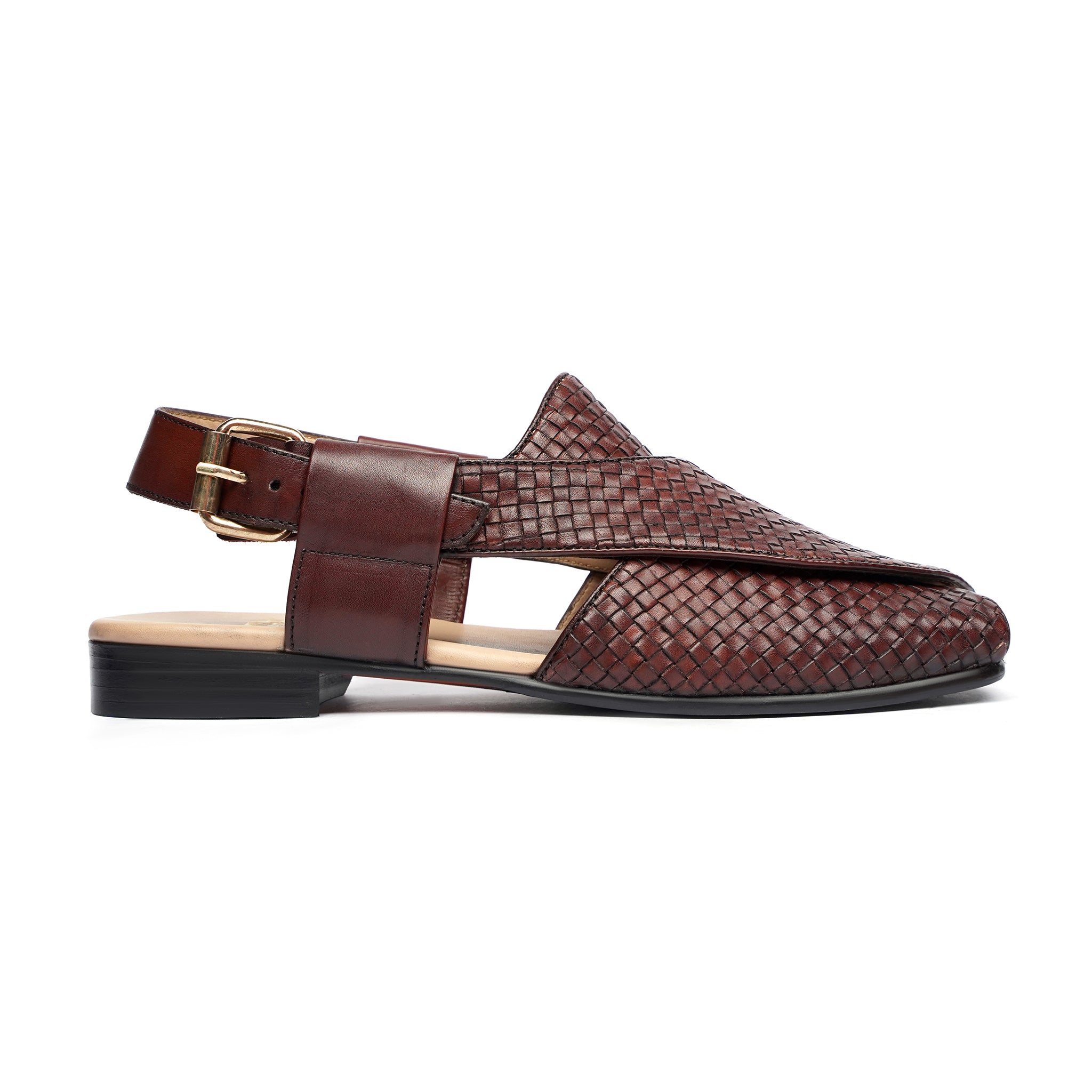 WOVEN PESHAWARI CHAPPAL BROWN - Gomila Intersole