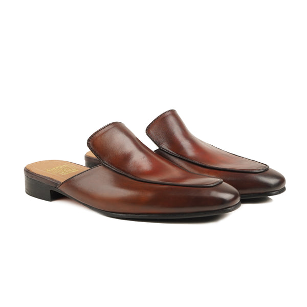 Zika - Men's Brown Patina Calf Leather Slipper