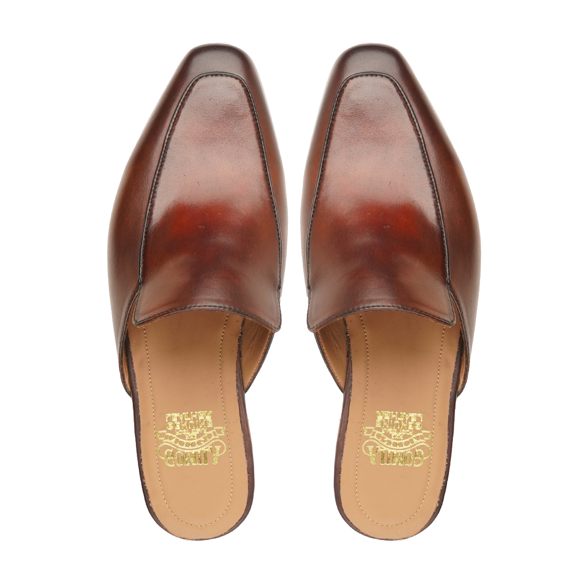 Zika - Men's Brown Patina Calf Leather Slipper