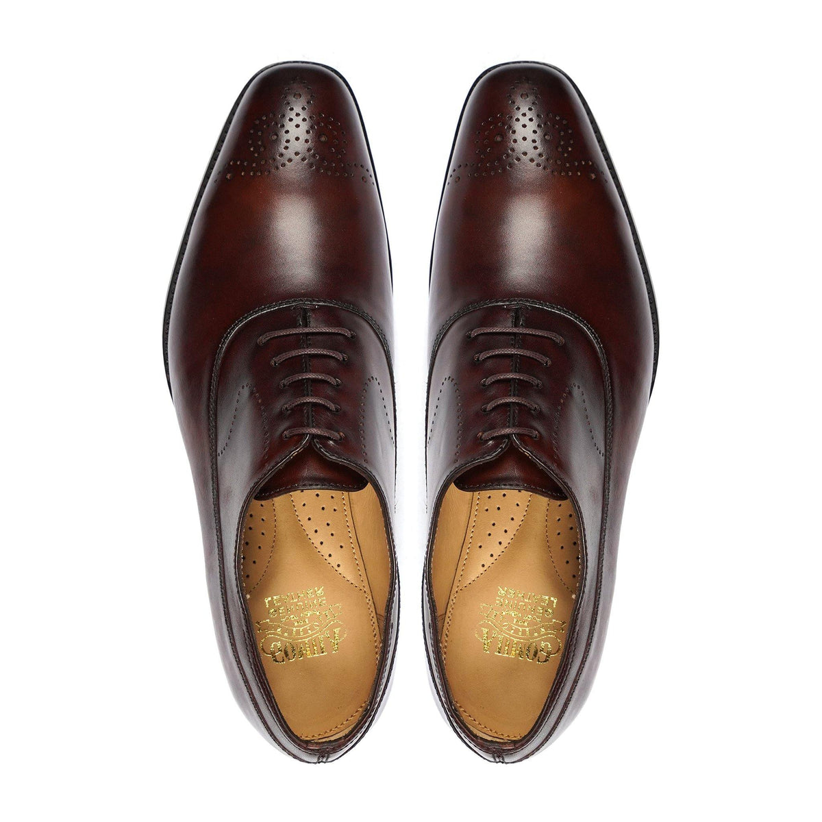 Elado - Men's Dark Brown Calf Leather Oxford Shoe