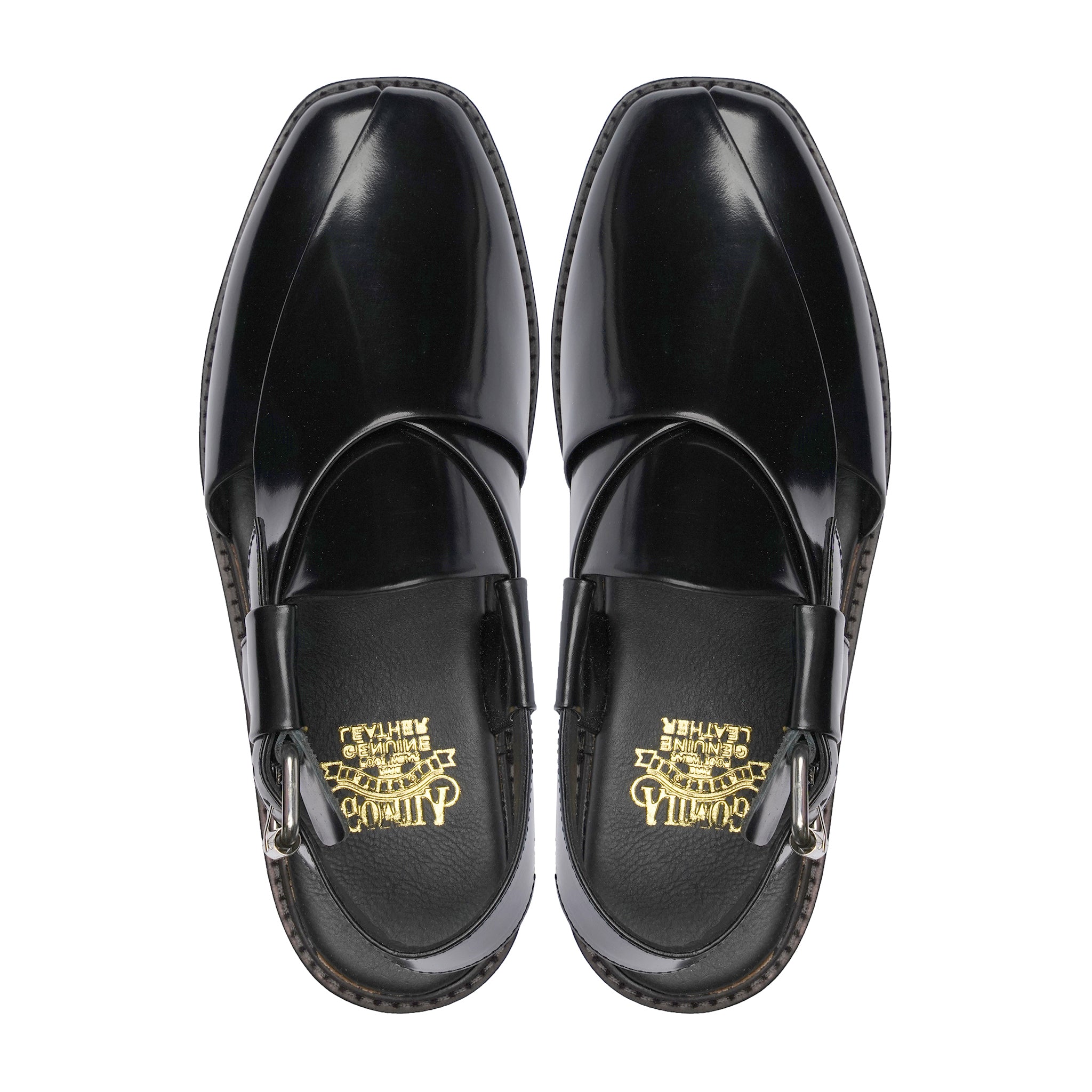 PESHAWARI CHAPPAL JET BLACK - Gomila Intersole