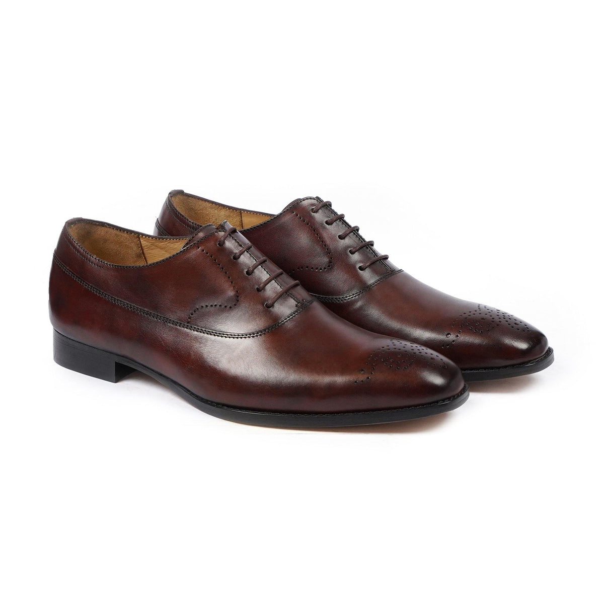 Elado - Men's Dark Brown Calf Leather Oxford Shoe