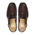 BURGUNDY WOVEN PESHAWARI CHAPPAL - Gomila Intersole