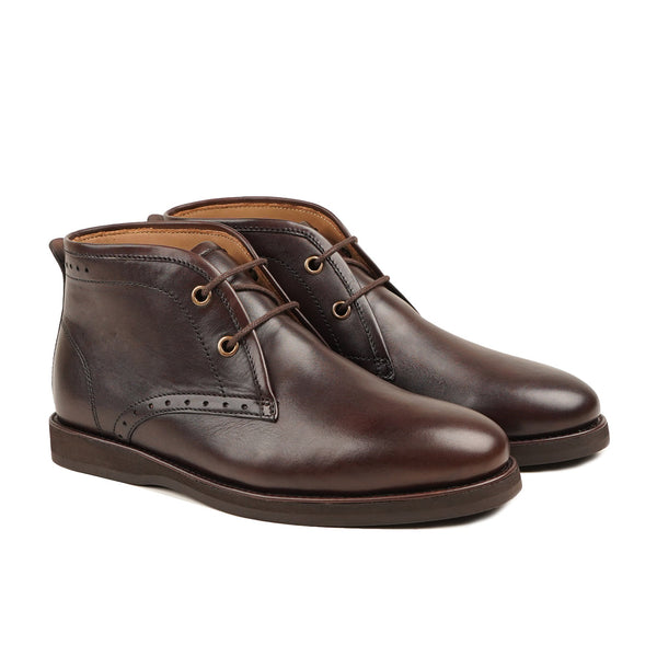 Jarusha - Men's Dark Brown Calf Leather Chukka Boot