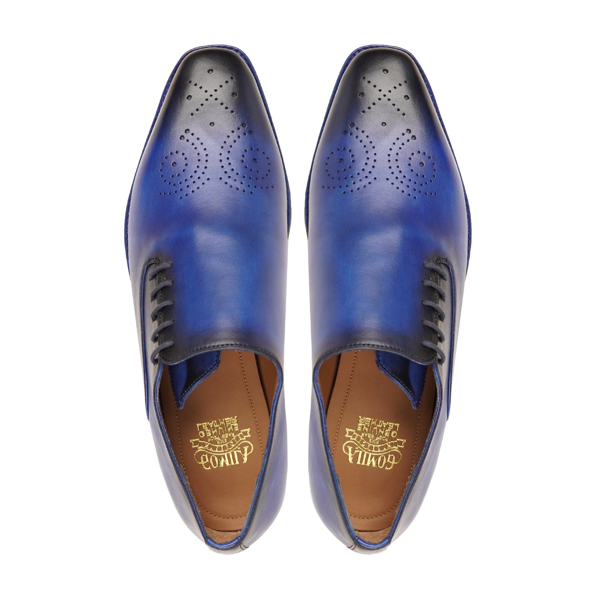 Tangos - Men's Burnished Blue Calf Leather Wholecut Shoe