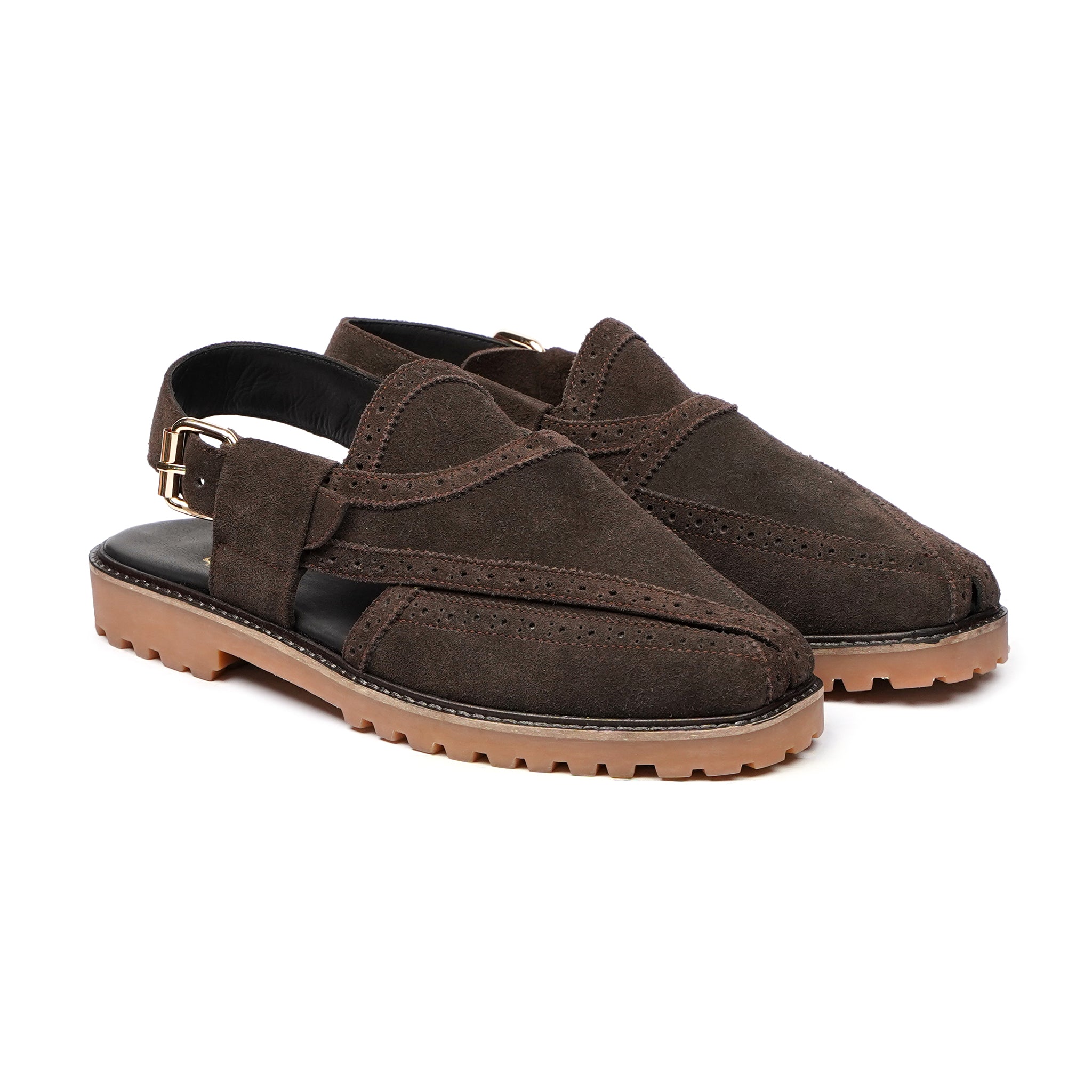 NOUROZE CHAPPAL DARK BROWN SUEDE - Gomila Intersole