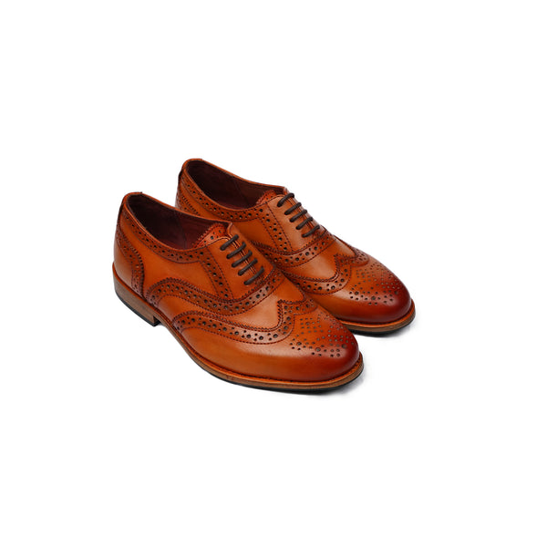 Arcadio - Kid's Tan Calf Leather Oxford Shoe (5-12 Years Old)