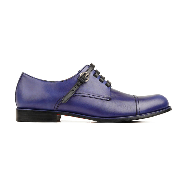 Gibsol - Men's Dark Blue Calf Leather Derby Shoe