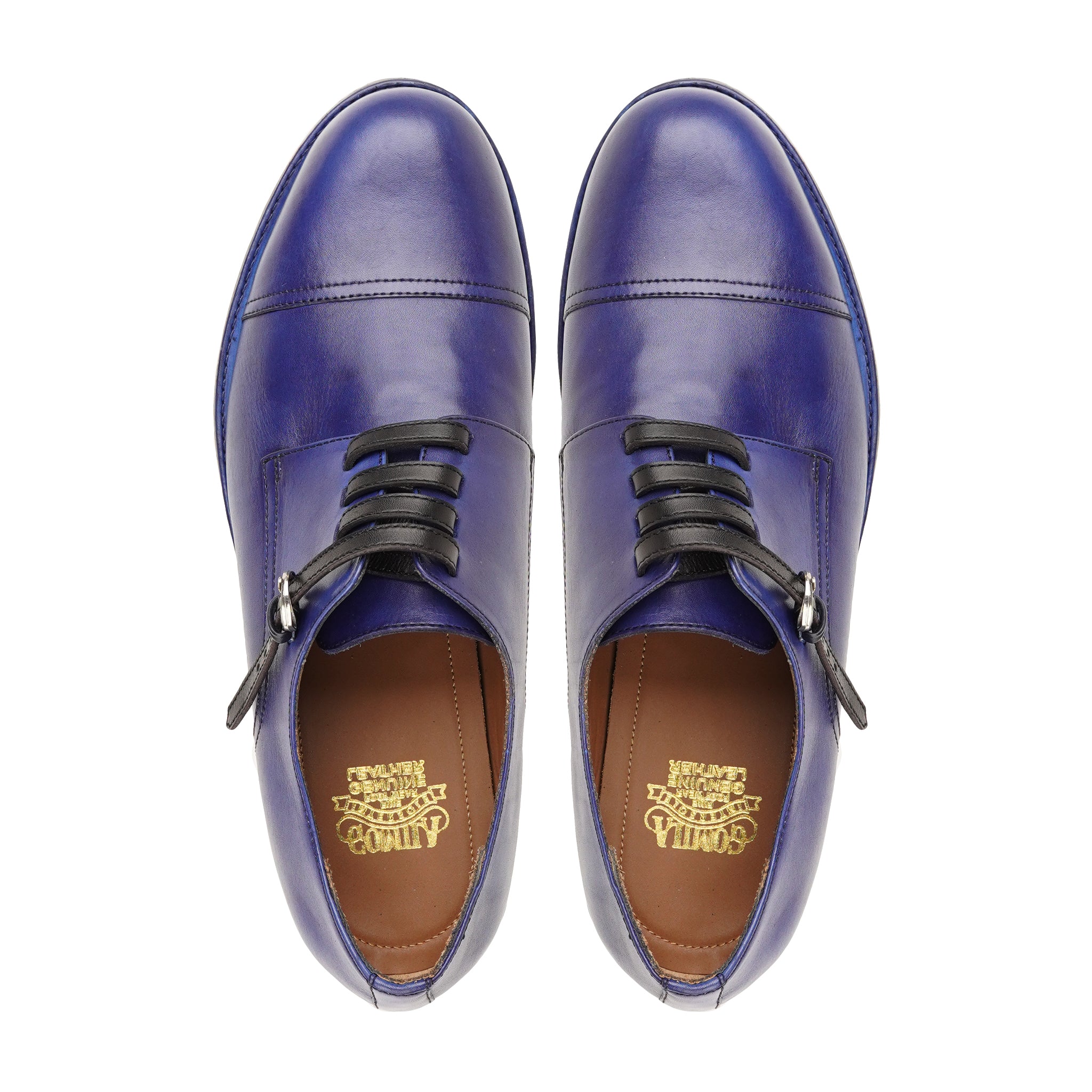 Gibsol - Men's Dark Blue Calf Leather Derby Shoe