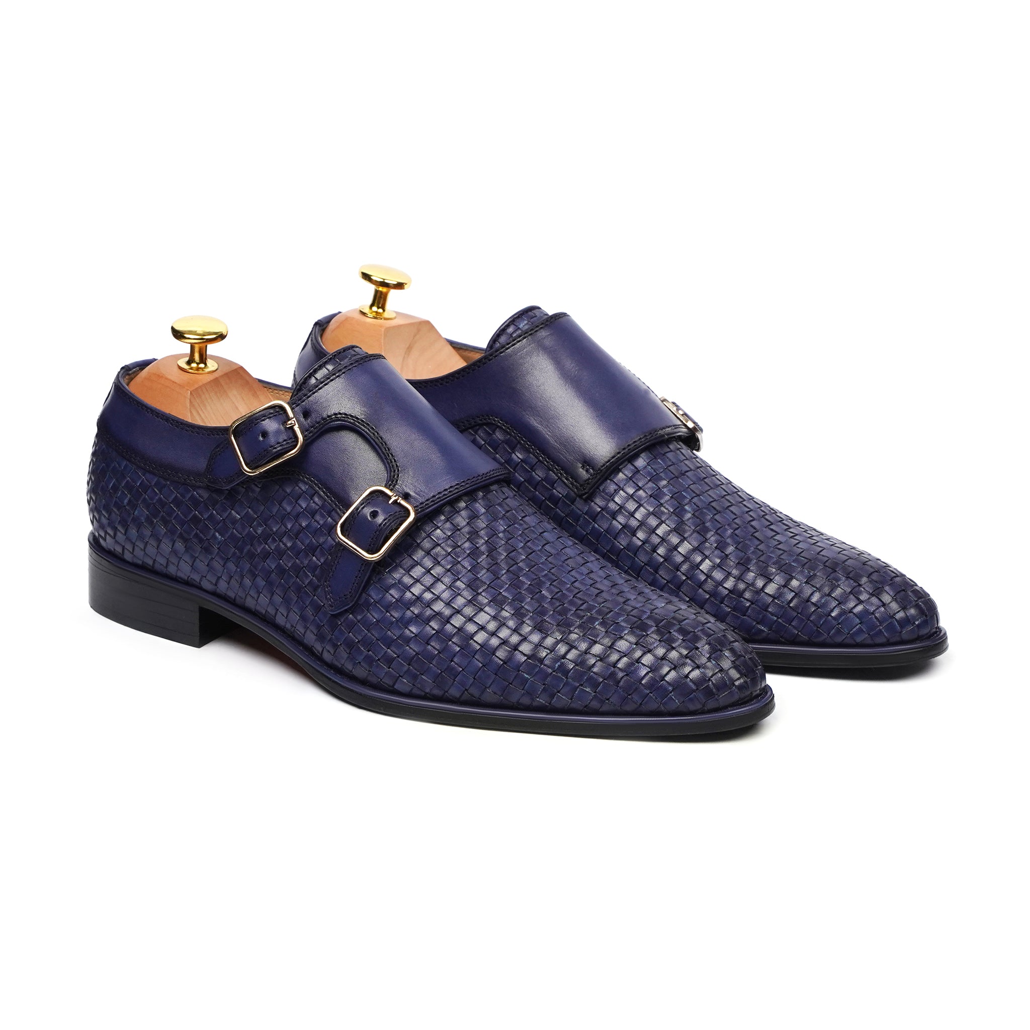 Woven Leather Double Monkstrap A3 - Gomila Intersole