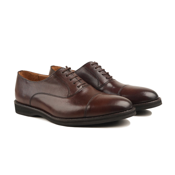 Rostock - Men's Dark Brown Calf Leather Oxford Shoe