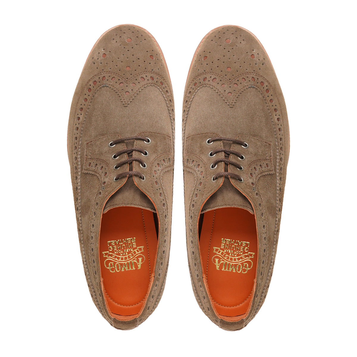 Jackozi - Men's Light Brown Kid Suede Derby Shoe