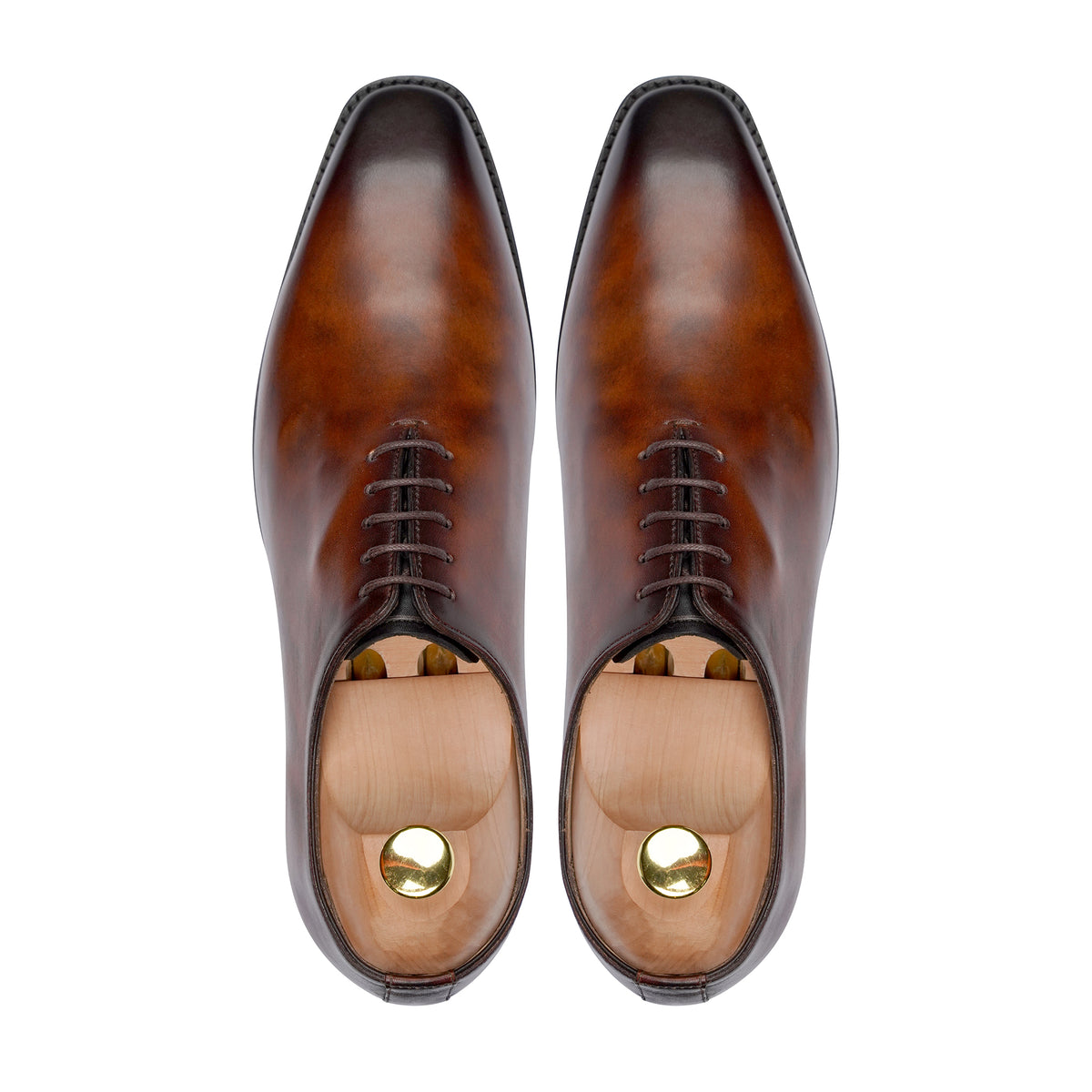 Yama - Men's Burnished Brown Calf Leather Wholecut Shoe