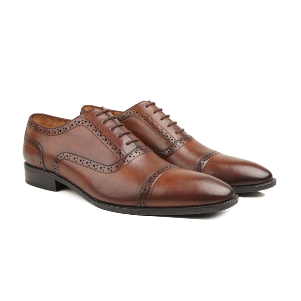 Chano - Men's Brown Calf Leather Oxford Shoe