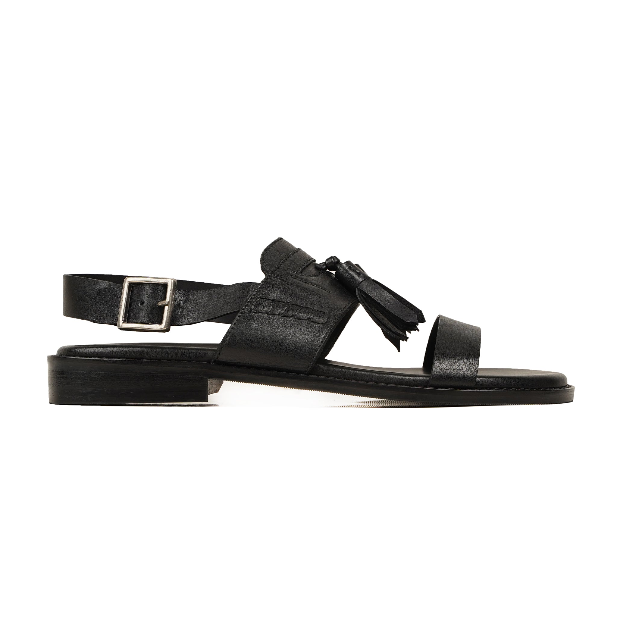 Suzume - Men's Black Calf Leather Sandal