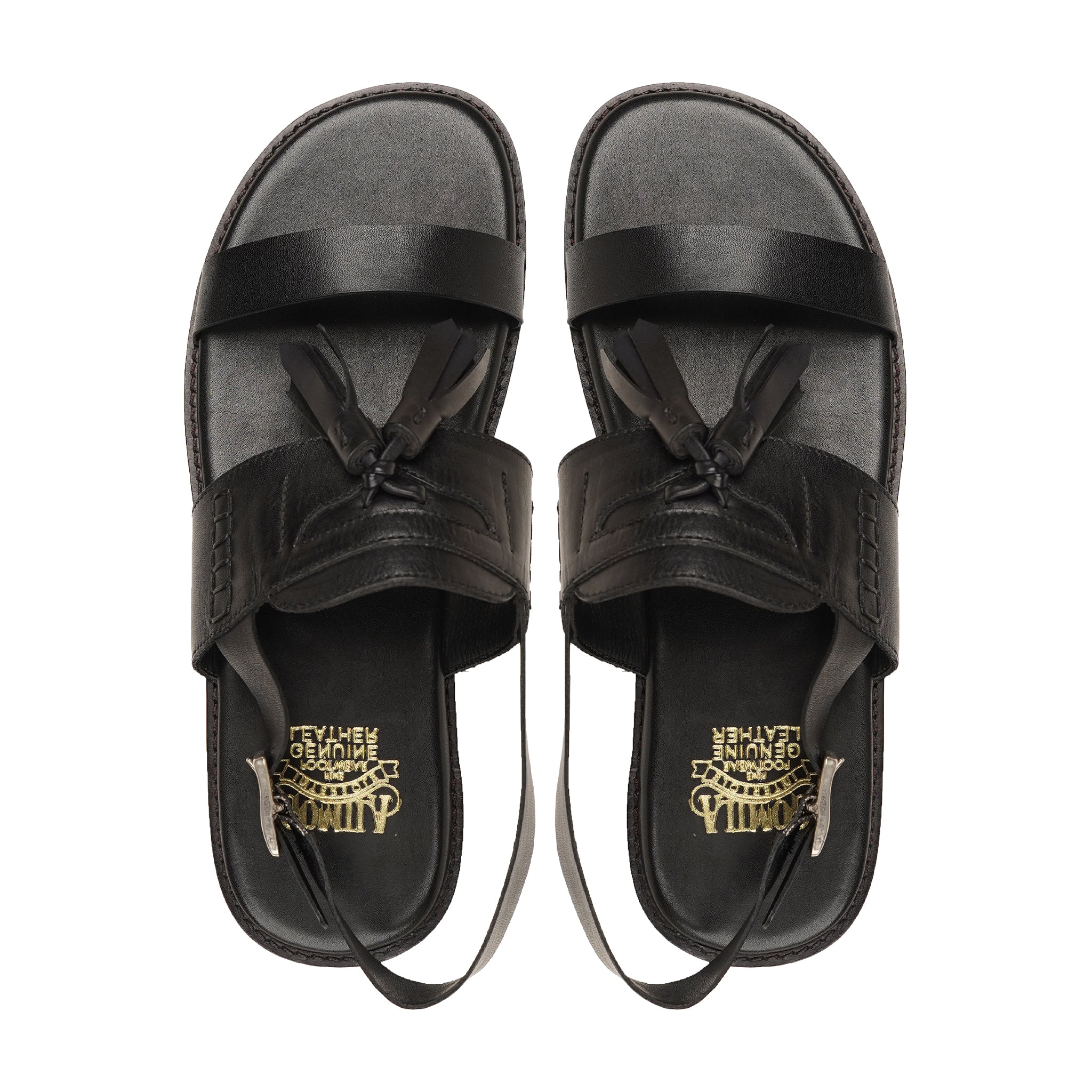 Suzume - Men's Black Calf Leather Sandal