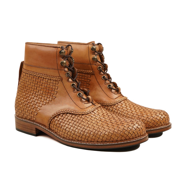 Deva - Men's Yellow Hand Woven Calf Leather Boot