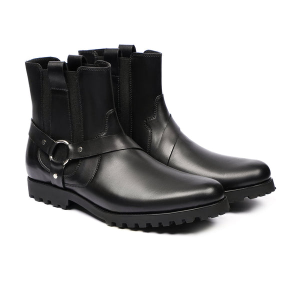 Haranu - Men's Black Calf Leather Jodhpur Boot