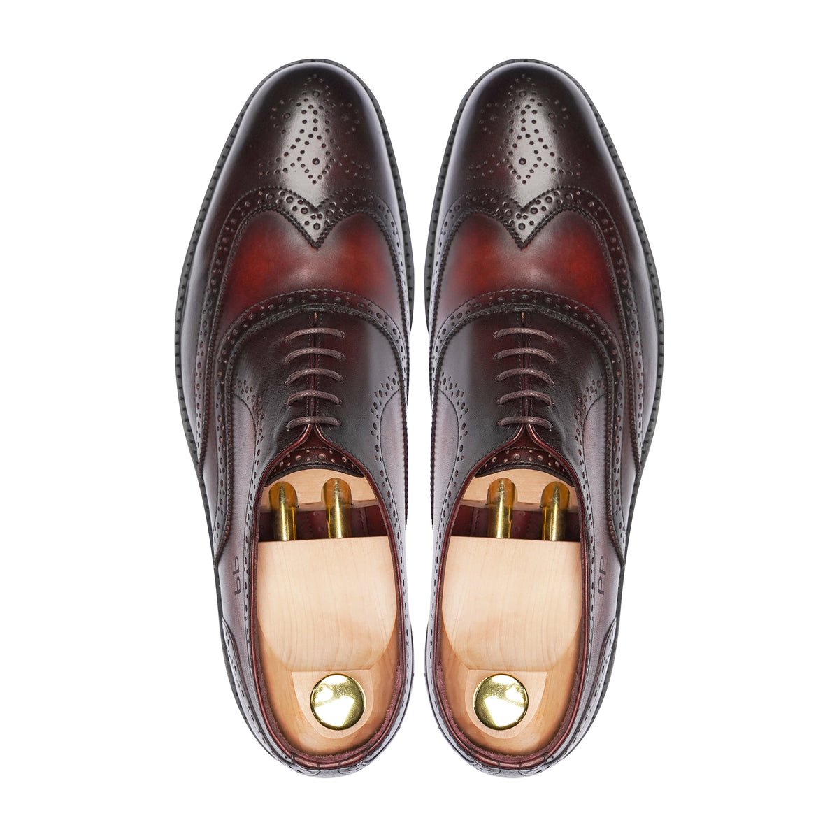 Fonz - Men's Brown Burgundy Calf Leather Oxford Shoe