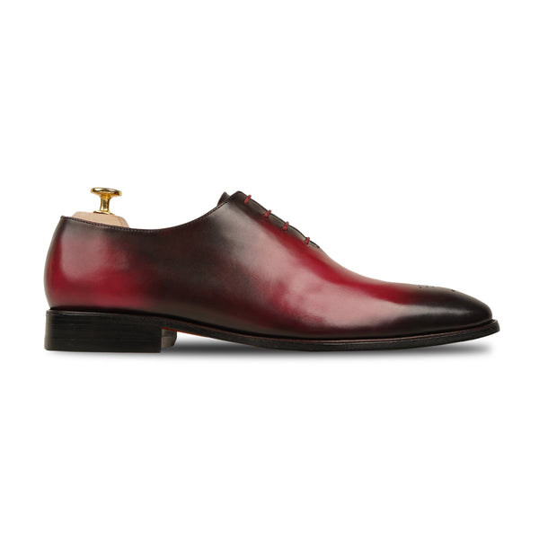 Yori - Men's Red Patina Calf Leather Wholecut Shoe