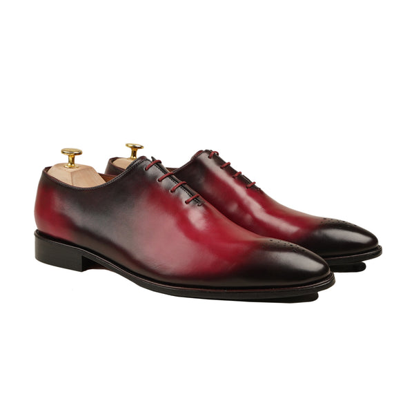 Yori - Men's Red Patina Calf Leather Wholecut Shoe