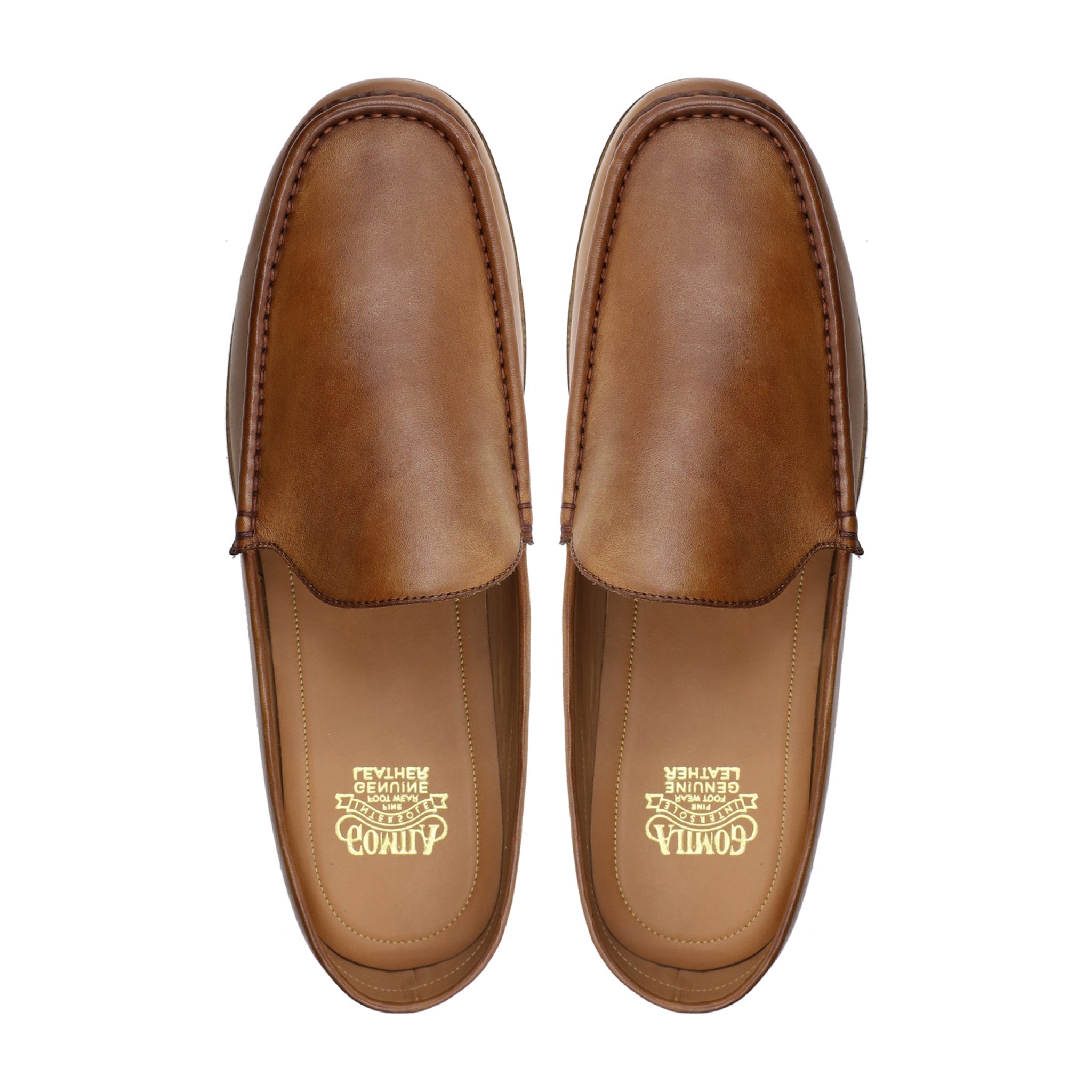 Lebanon - Men's Light Brown Calf Leather Slipper