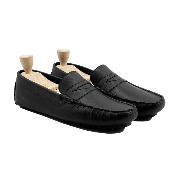 Elpaso - Men's Black Calf Leather Driver Shoe