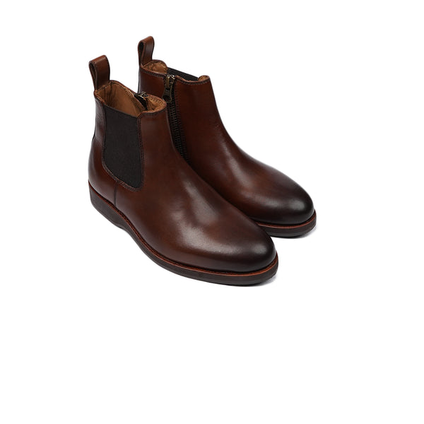Aldo - Kid's Burnished Brown Calf Leather Chelsea Boot (5-12 Years Old)
