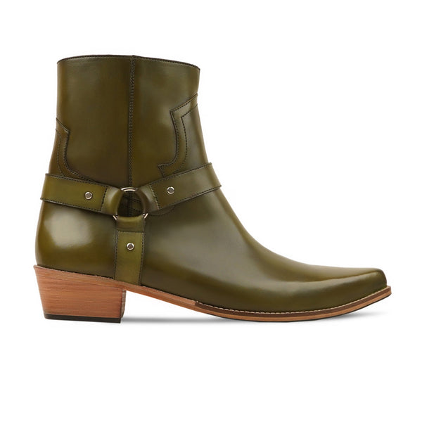 Billi - Men's Green Calf Leathrer Jodhpur Boot