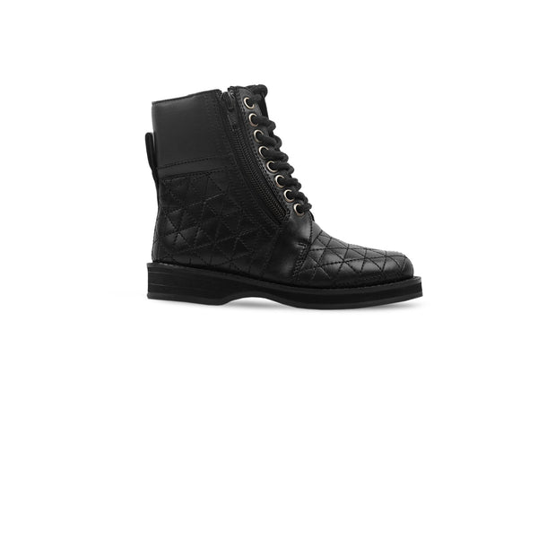 Gala - Kid's Black Calf Leather Boot