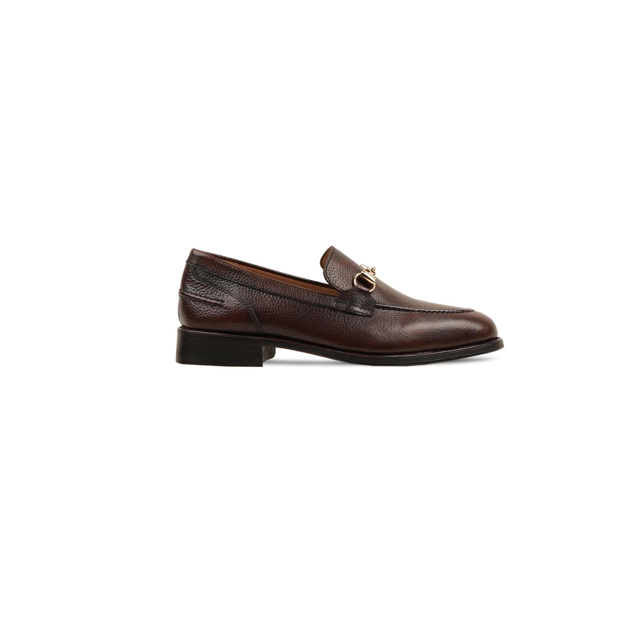 Griselda - Kid's Dark Brown Pebble Grain Leather Loafer (5-12 Years Old)