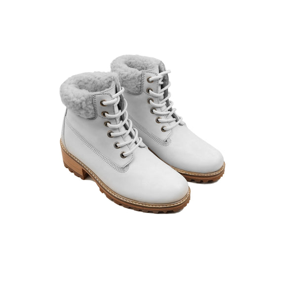 Helsinki - Kid's White Calf Leather Boot (5-12 Years Old)