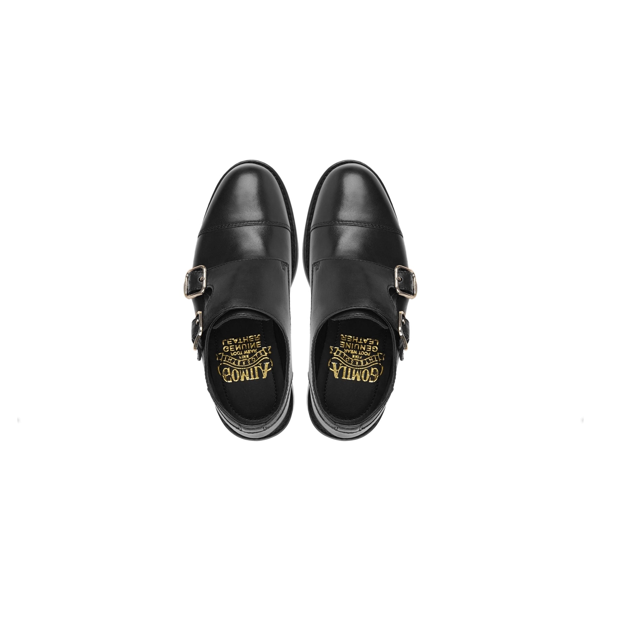 Gunner - Kids Black Calf Leather Double Monkstrap