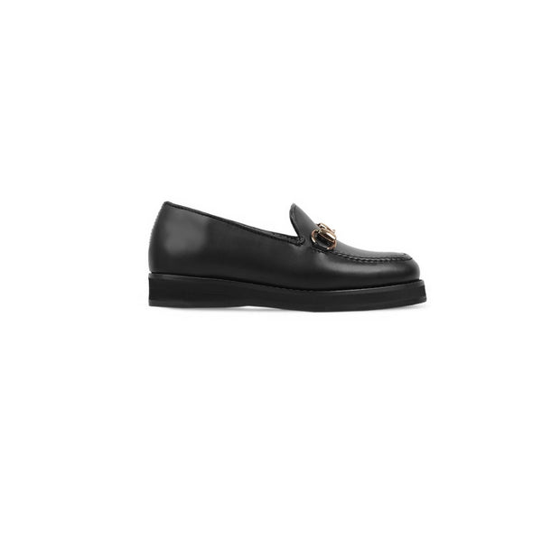 Amethyst - Kid's Black Calf Leather Loafer (5-12 Years Old)