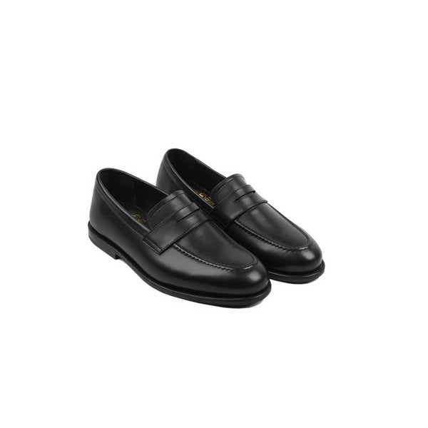 Quarts - Kid's Black Calf Leather Loafer (5-12 Years Old)