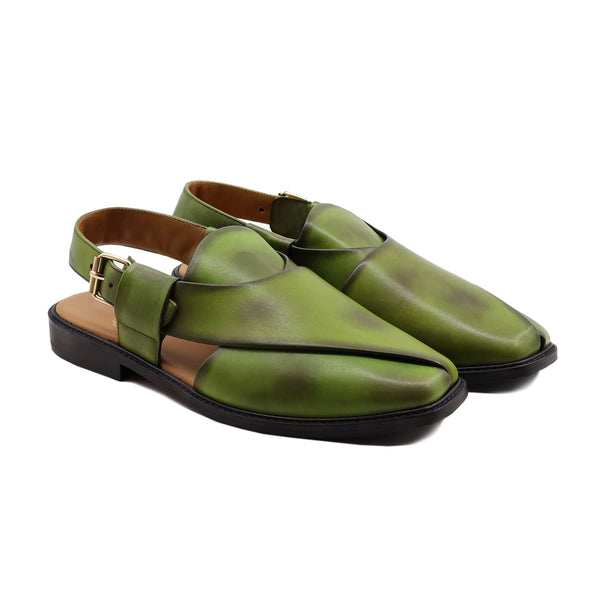 Mercado - Men's Burnished Green Calf Leather Sandal