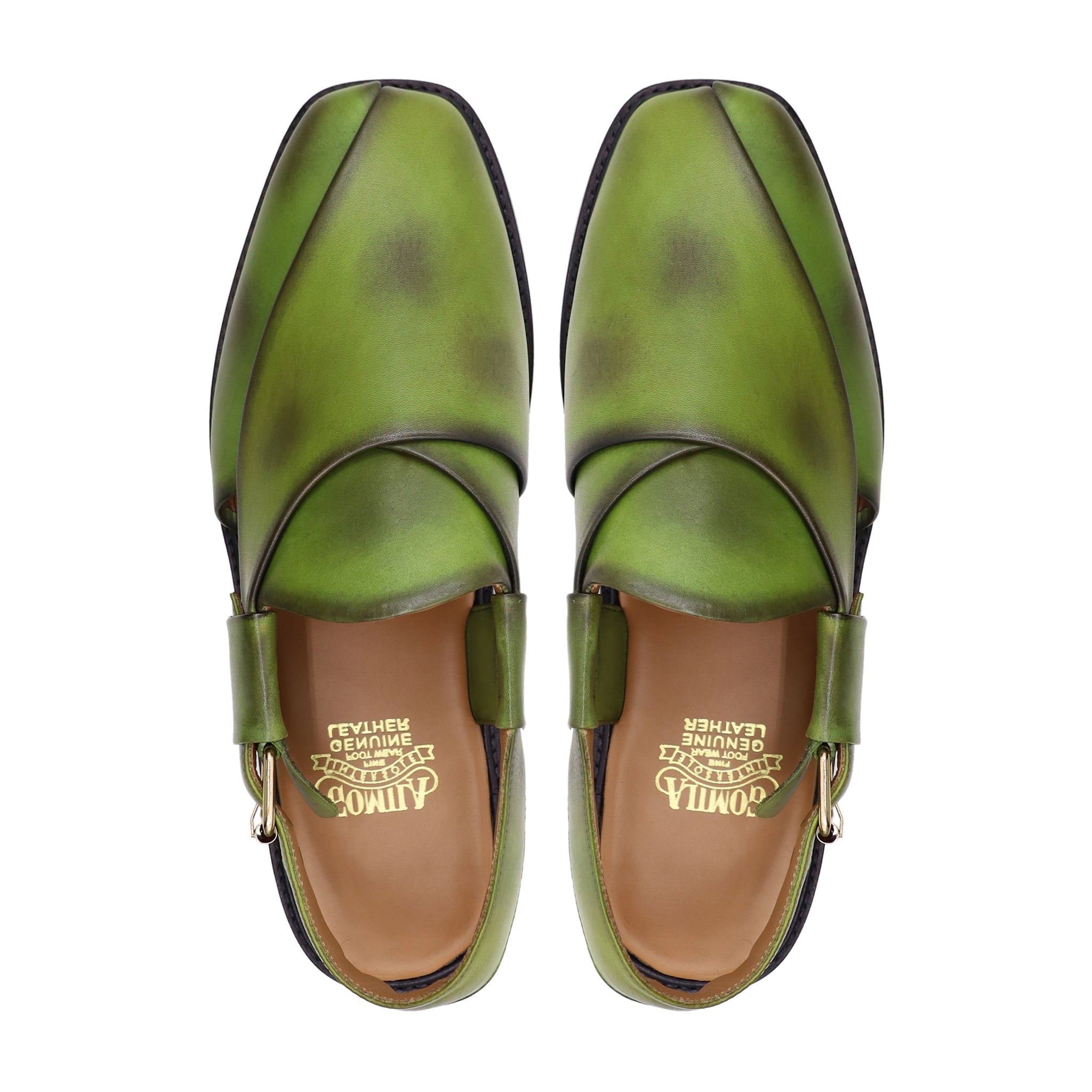 Mercado - Men's Burnished Green Calf Leather Sandal