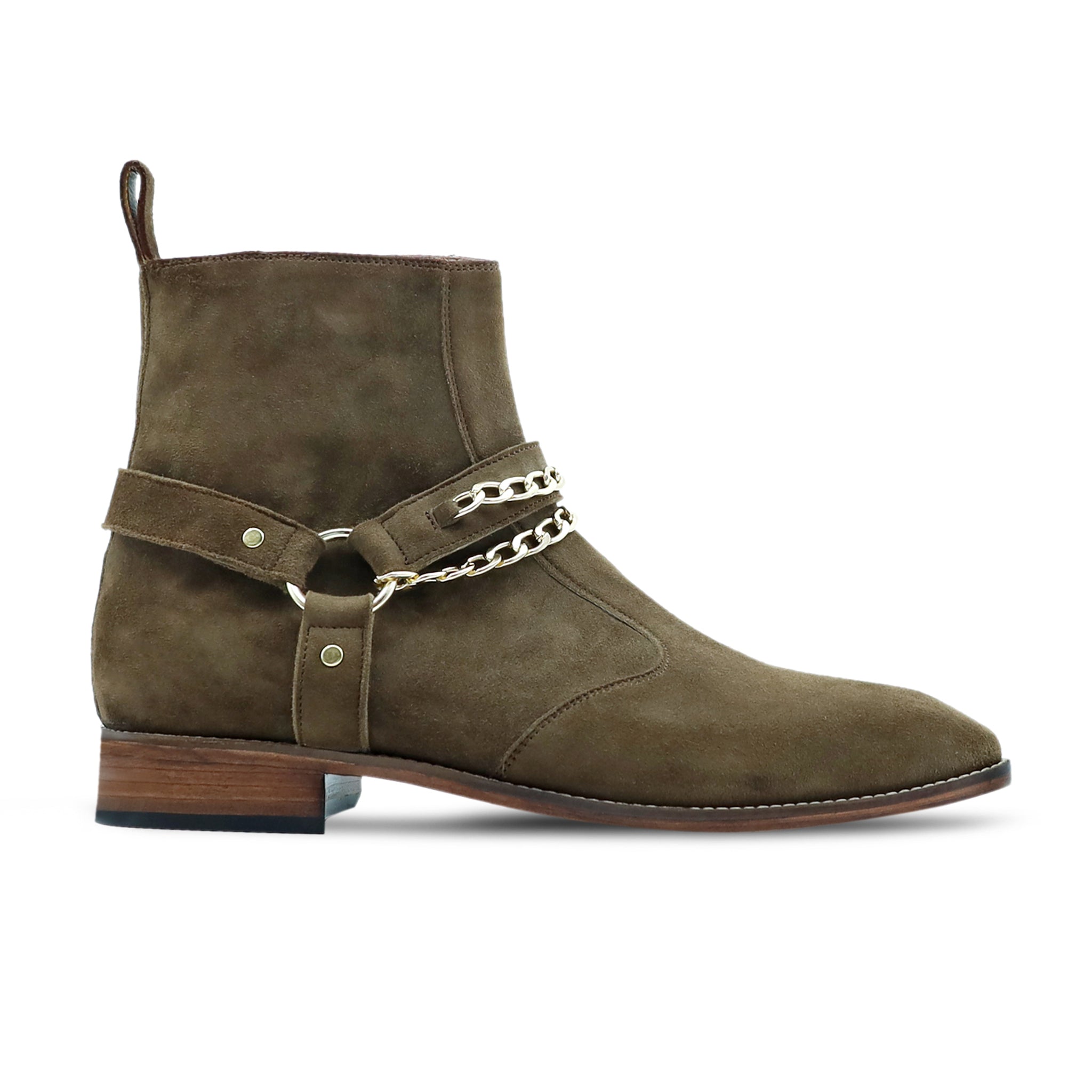 Houston - Men's Dark Brown Kid Suede Jodhpur Boot