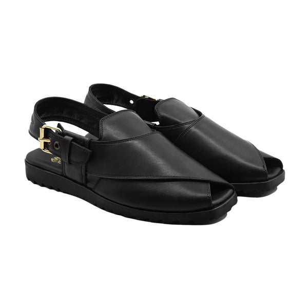 Fremont - Men's Black Calf Leather Sandal
