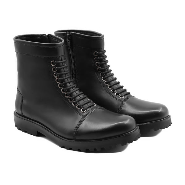 Param - Men's Black Calf Leather Boot