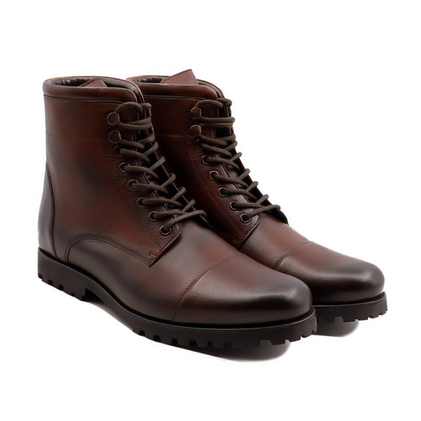Majuro - Men's Burnished Oxblood Pebble Grain Leather Boot