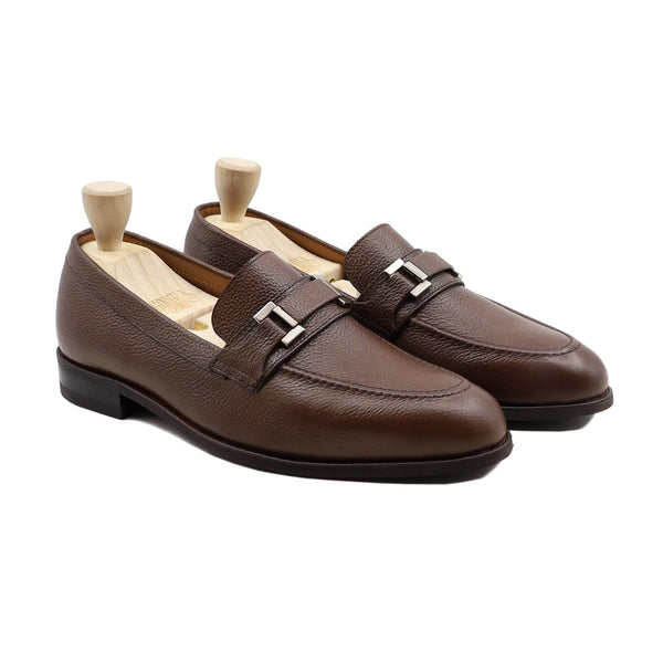 Athena - Men's Brown Pebble Grain Leather Loafer