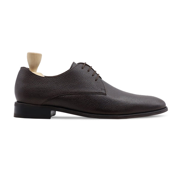 Hofsud - Men's Dark Brown Pebble Grain Leather Derby Shoe