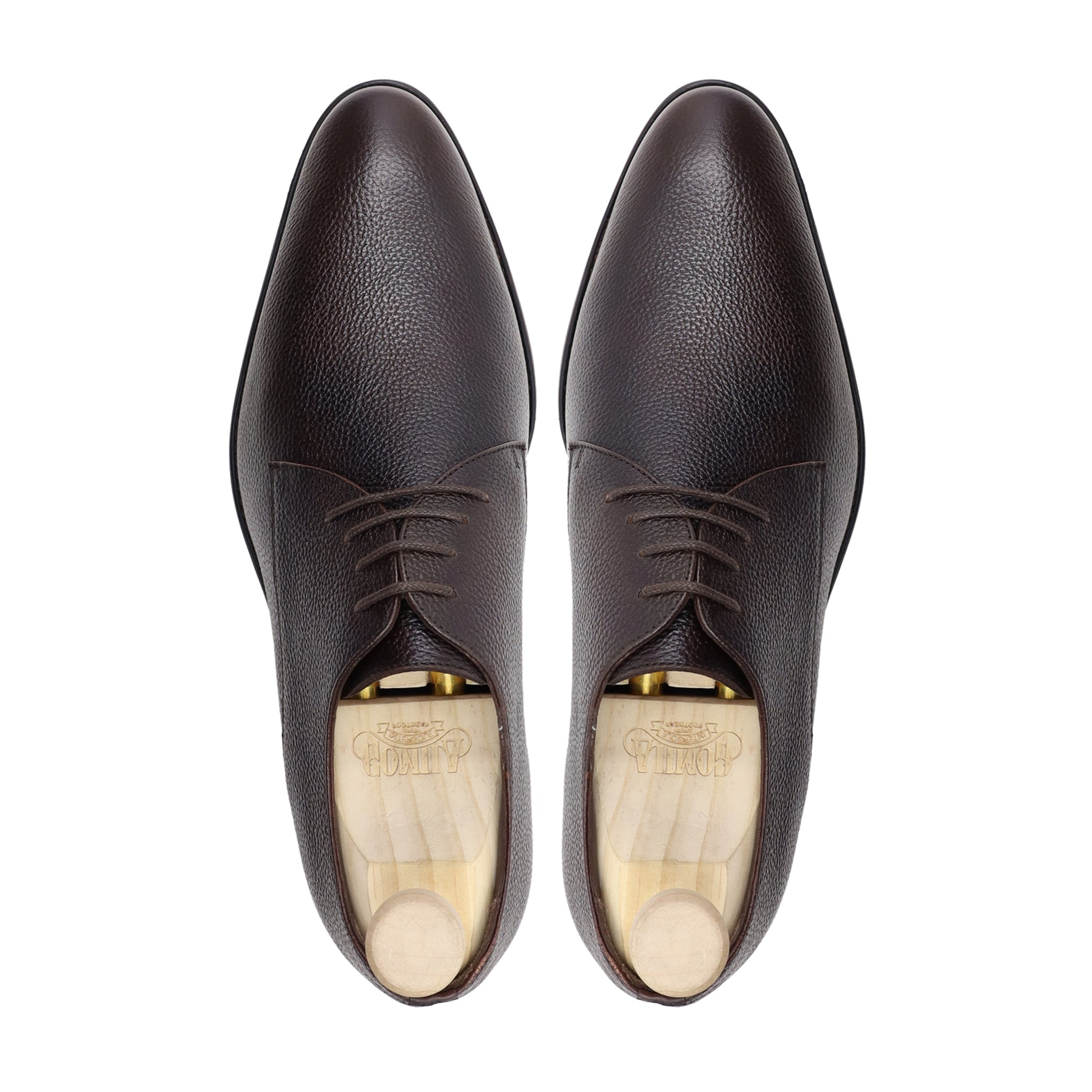Hofsud - Men's Dark Brown Pebble Grain Leather Derby Shoe