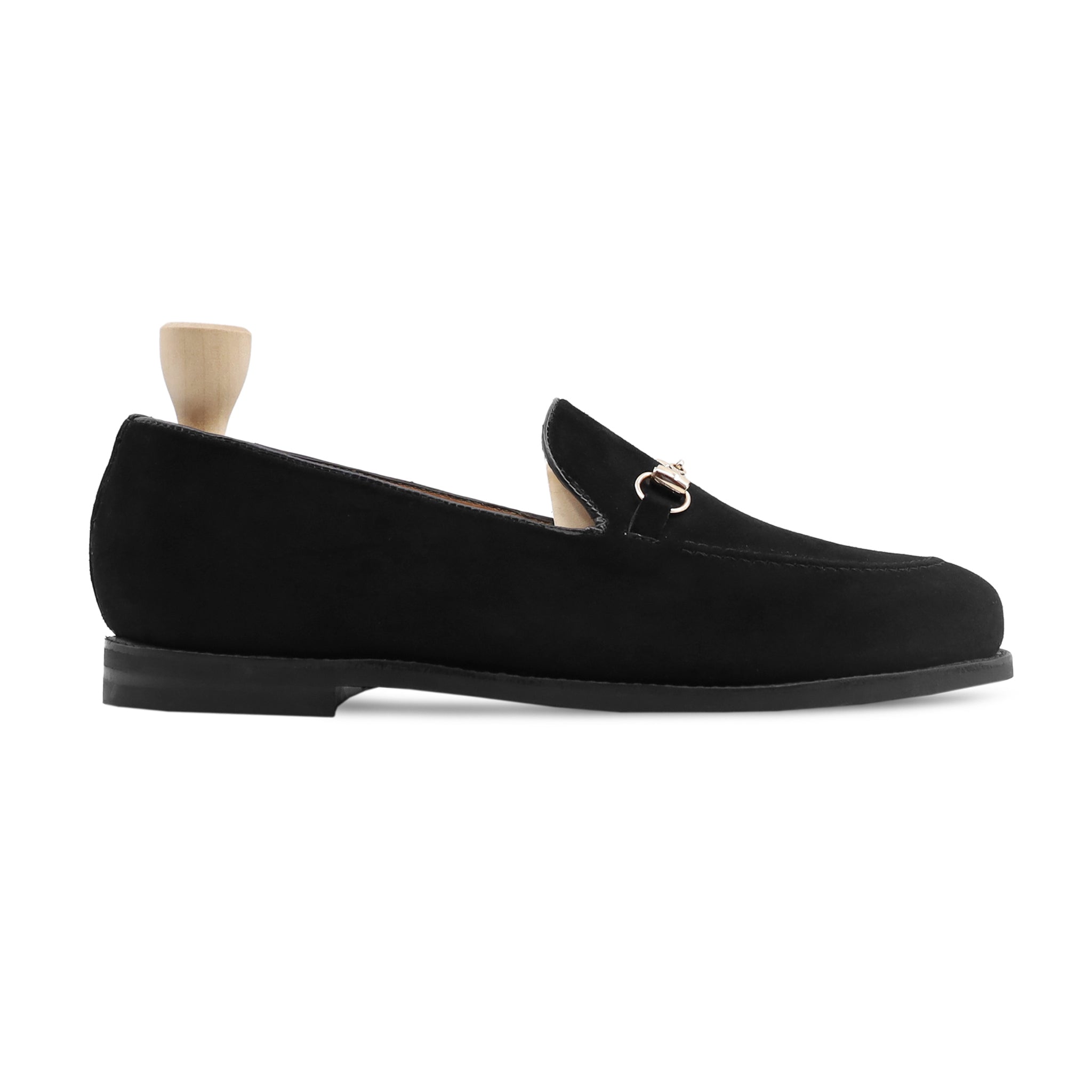 Sherlock - Men's Black Kid Suede Loafer - Goodyear Welted