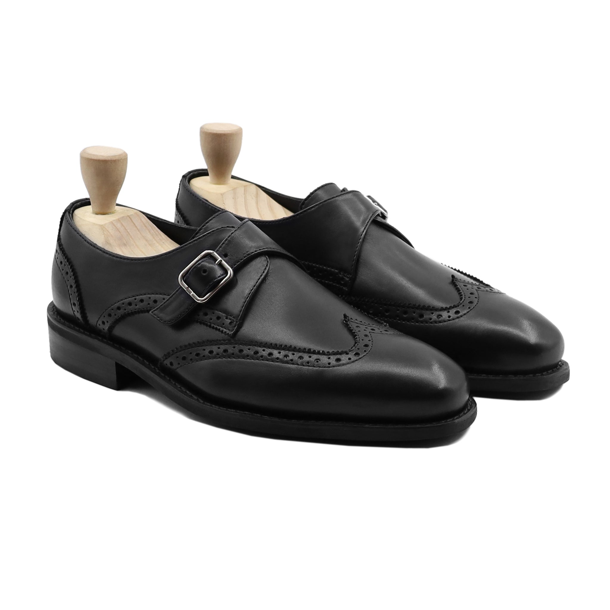 Tad - Men's Black Calf Leather Single Monkstrap - Goodyear Welted