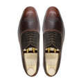 Norman - Men's Burnished Brown Calf Leather and Dark Brown Kid Suede Oxford Shoe
